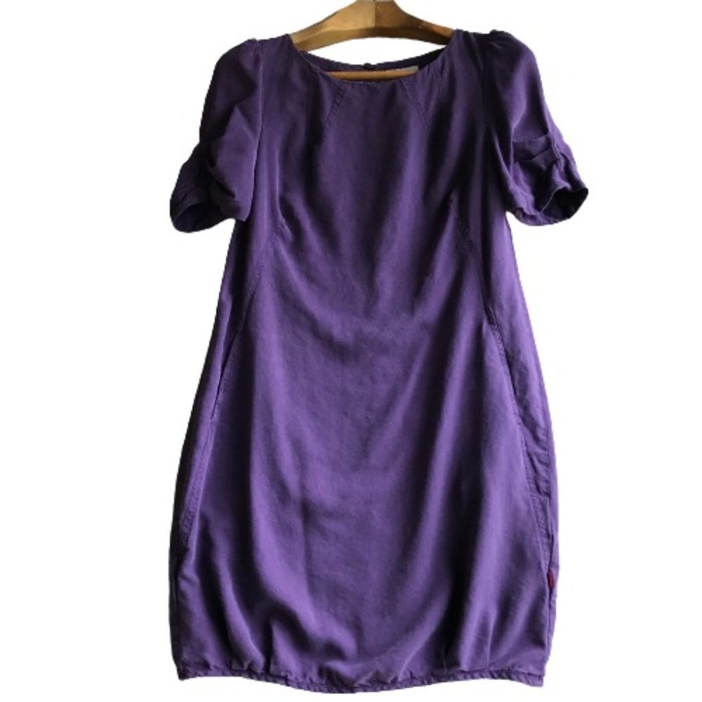 Jackpot Plum Purple Boxy Short Sleeve Pocket Dress